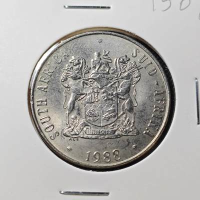 KK钱币收藏小铺  第415期 2月预留时间 周末发货 1988南非50分 好品