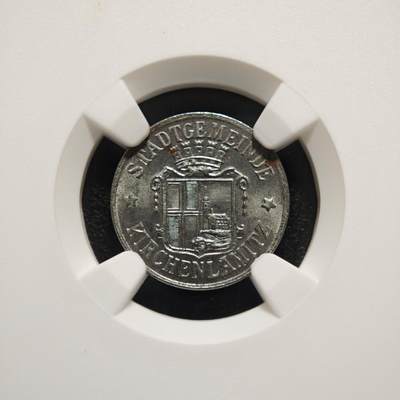 【德藏】世界币章拍卖第170期（拍品征集中~欢迎藏友联系） 1917年 德国紧急时期基尔兴拉米茨5芬尼铁币 NGC MS65 保存不易 好品难得