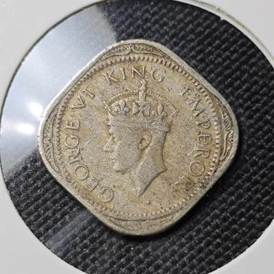 KK钱币收藏小铺  第417期 2月预留时间 周末发货 1946英属印度1/2安娜