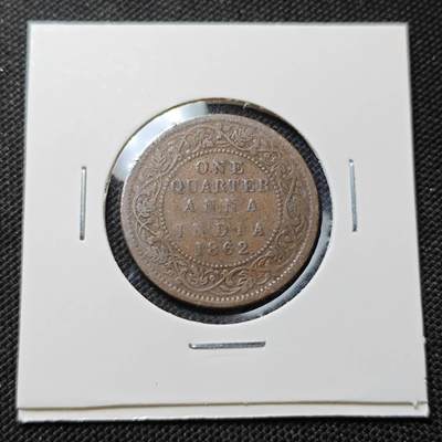 KK钱币收藏小铺  第415期 2月预留时间 周末发货 1862英属印度1/4安娜