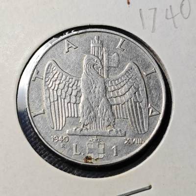 KK钱币收藏小铺  第417期 2月预留时间 周末发货 1940意大利1里拉 