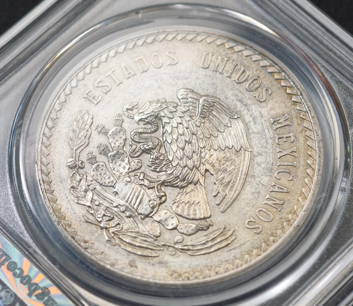 甄臻铺-世界币章拍卖（第58期），送拍享返佣金等优惠多多 公博-MS61 墨西哥印第安人酋长银币 ，40.0*2.9mm，30.0g，夸乌特莫克