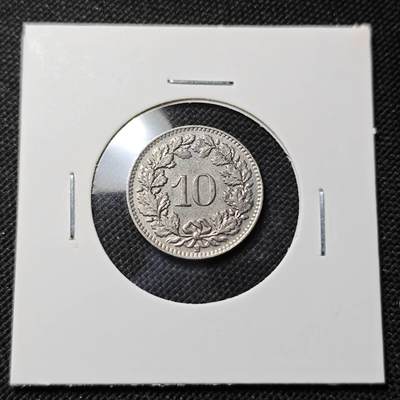 KK钱币收藏小铺  第415期 2月预留时间 周末发货 1934瑞士10分 