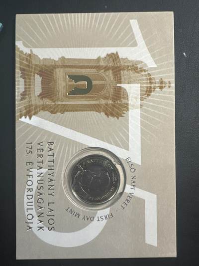 ❤️【币观天下】❤️ 第347期钱币拍卖场- 2026.4.3周五晚上6点半场 长期征集拍品  - 匈牙利 2024年 第一任总理逝世175周年200福林纪念币 First day mint币卡 发行量12000套