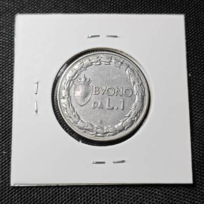 KK钱币收藏小铺  第417期 2月预留时间 周末发货 1924意大利1里拉 