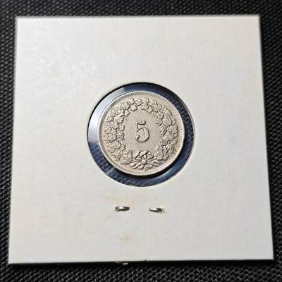 KK钱币收藏小铺  第417期 2月预留时间 周末发货 1948瑞士5分 