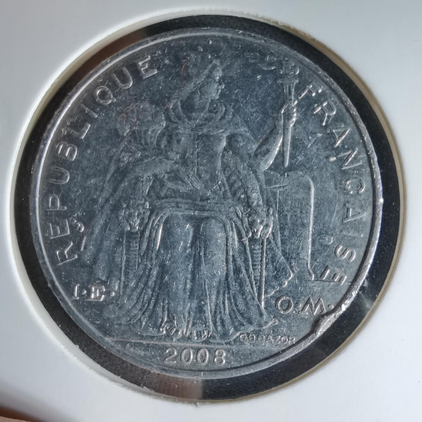 沼泽如烟--第1041场 法属新喀里多尼亚2008年5法郎