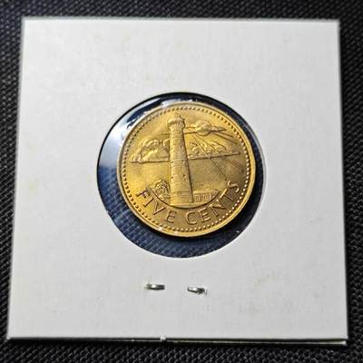 KK钱币收藏小铺  第417期 2月预留时间 周末发货 1973巴巴多斯5分