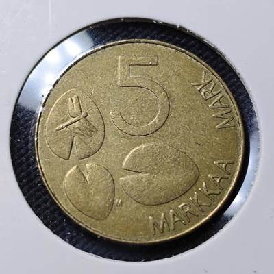 KK钱币收藏小铺  第415期 2月预留时间 周末发货 1994芬兰5马克