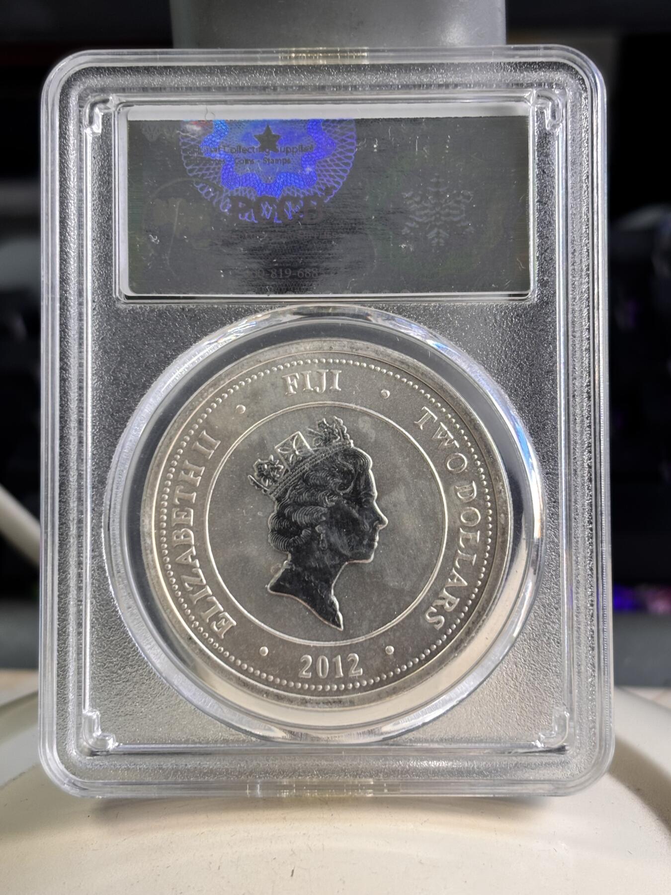 第195期拍卖 斐济2012年海龟1盎司纪念银币评级-MS68，999银，