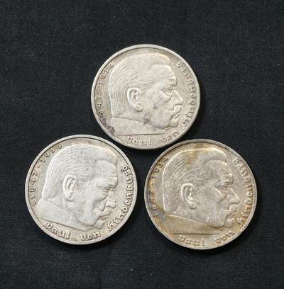 甄臻铺-世界币章拍卖（第58期），送拍享返佣金等优惠多多 - 兴登堡5马克,3枚一组