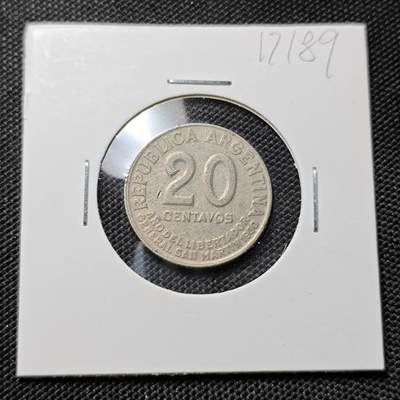 KK钱币收藏小铺  第417期 2月预留时间 周末发货 阿根廷20分 纪念币