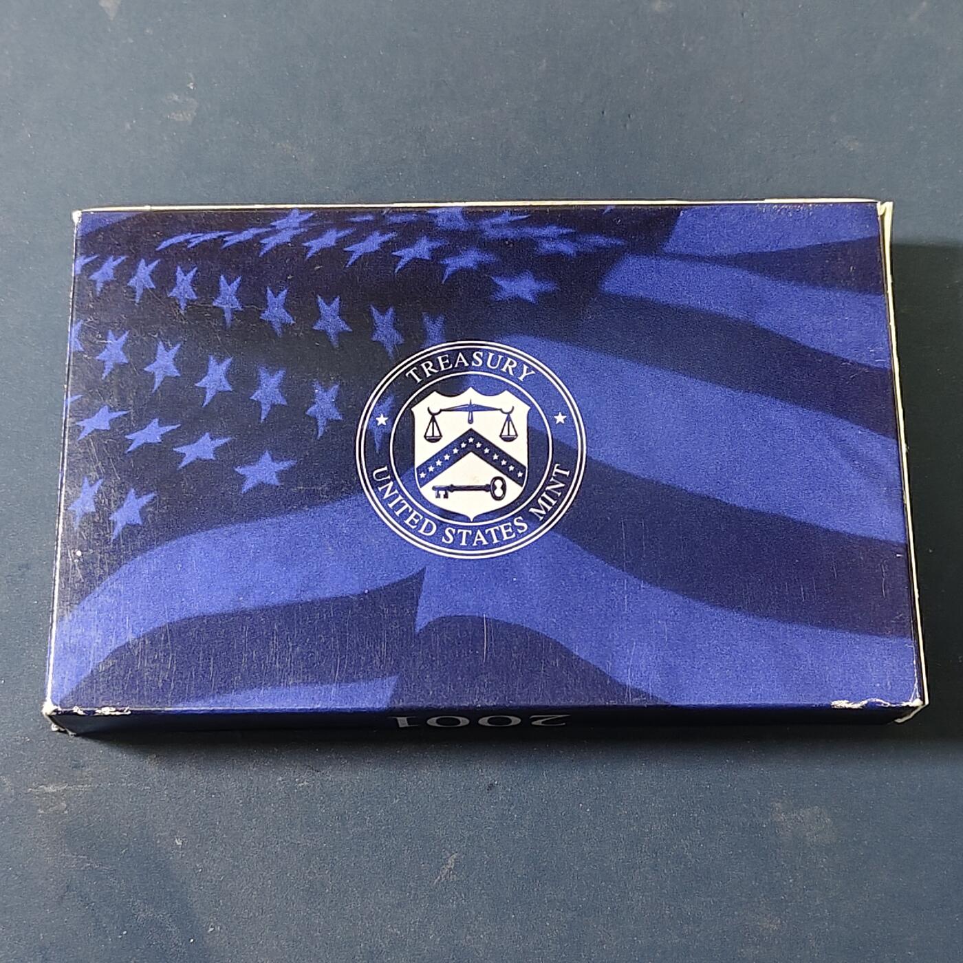 【全场包邮】纯粹捡漏拍517场 美国2001年官方封装精制套币（流通币一盒+州币一盒）-盒证全