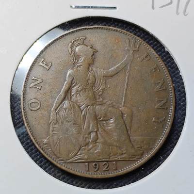 KK钱币收藏小铺  第415期 2月预留时间 周末发货 1921英国1便士 