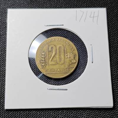 KK钱币收藏小铺  第417期 2月预留时间 周末发货 1950阿根廷20分