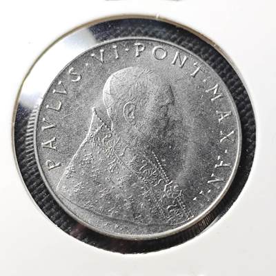 KK钱币收藏小铺  第415期 2月预留时间 周末发货 1964梵蒂冈50里拉 