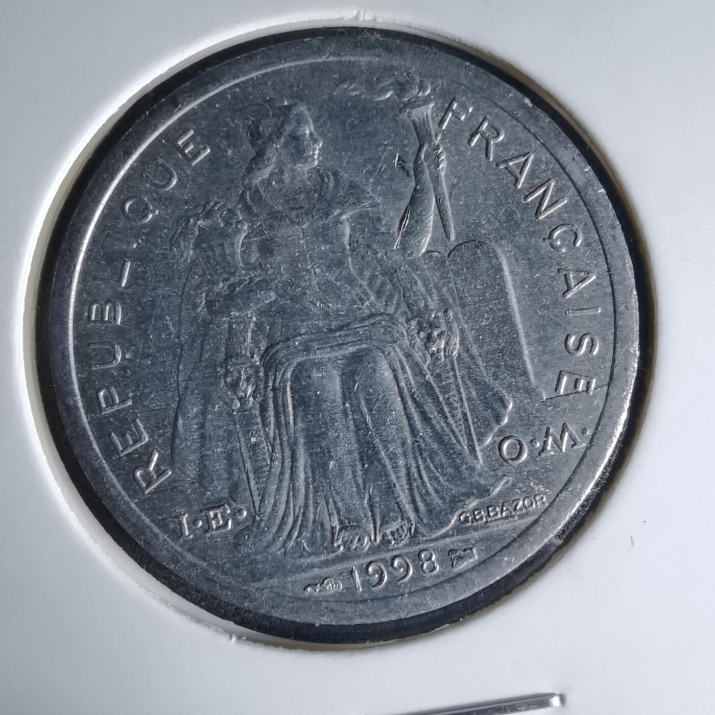 沼泽如烟--第1041场 法属新喀里多尼亚1998年2法郎