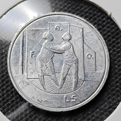 KK钱币收藏小铺  第417期 2月预留时间 周末发货 1976圣马力诺5里拉 