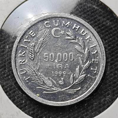 KK钱币收藏小铺  第415期 2月预留时间 周末发货 1999土耳其50000里拉
