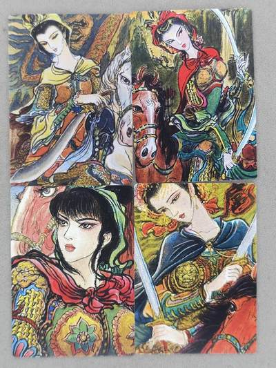龙虎卡牌-八一场（满200元包邮，无佣金，每周六结拍，欢迎送拍） - 普卡4张 昆仑万象 权迎东手绘第二弹 - 扈三娘
