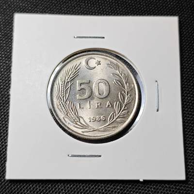 KK钱币收藏小铺  第417期 2月预留时间 周末发货 1986土耳其50里拉