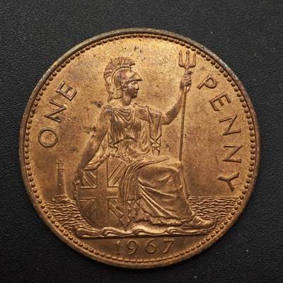 【淘币小摊】实时拍第八百八十七拍   散币场    每周一统一发货 - 英国1967年一便士铜币