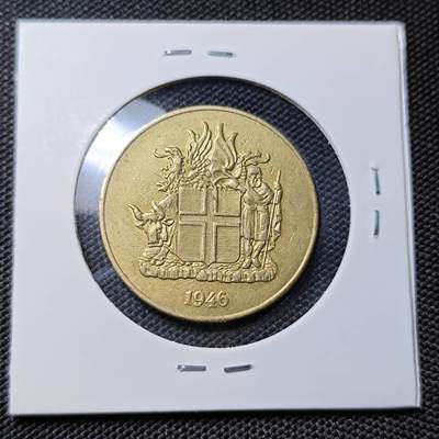 KK钱币收藏小铺  第417期 2月预留时间 周末发货  1946冰岛2克朗