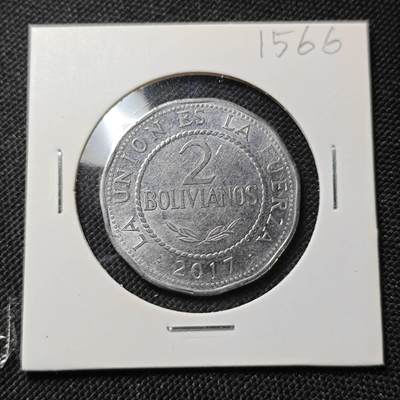 KK钱币收藏小铺  第415期 2月预留时间 周末发货 2017玻利维亚2比索