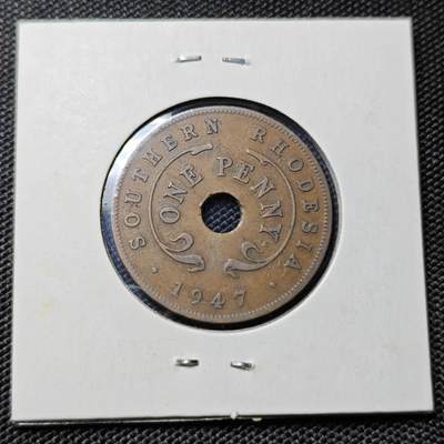 KK钱币收藏小铺  第417期 2月预留时间 周末发货 1947英属南罗德西亚1便士