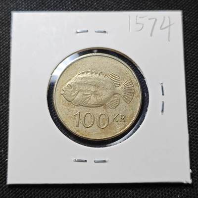 KK钱币收藏小铺  第415期 2月预留时间 周末发货 2004冰岛100克朗 