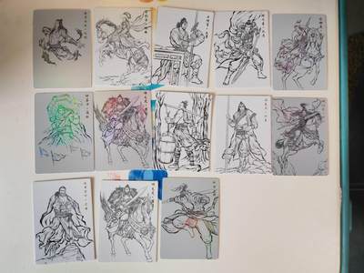 阳大大卡牌拍卖第107期（持续收拍品，周五晚上九点截拍，进群福利早知道） - 【线稿】卡德曼 张建东水浒 线稿13张