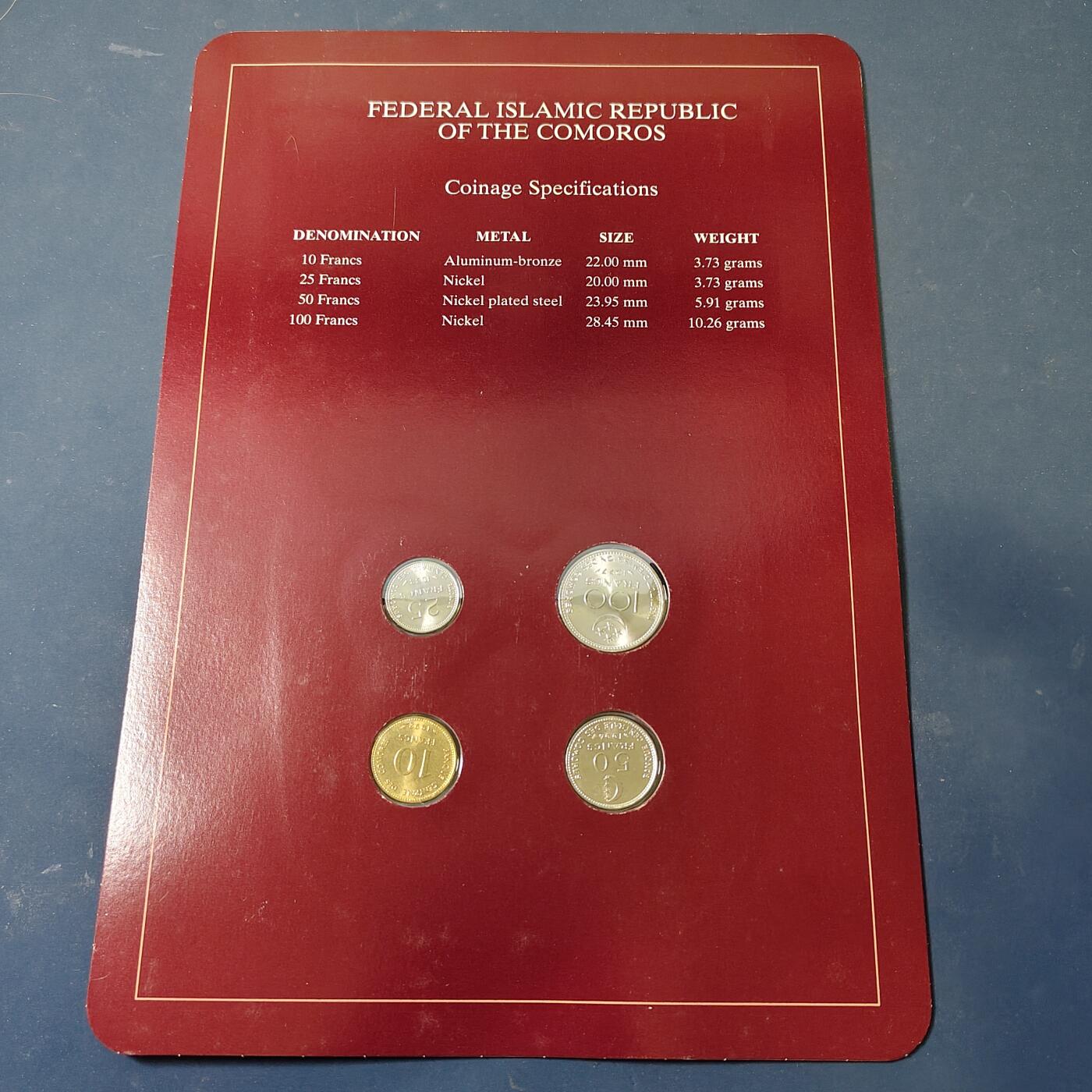 【全场包邮】纯粹捡漏拍517场 【富兰克林·世界各国硬币系列邮币卡】科摩罗联盟