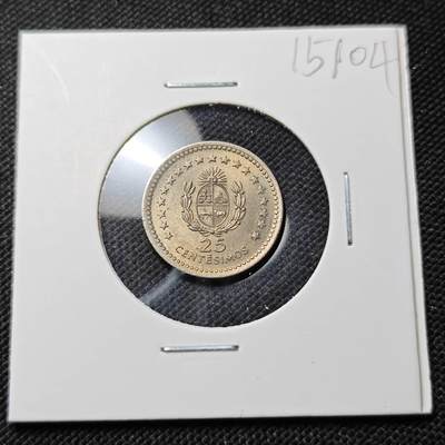 KK钱币收藏小铺  第415期 2月预留时间 周末发货 1960乌拉圭25分 