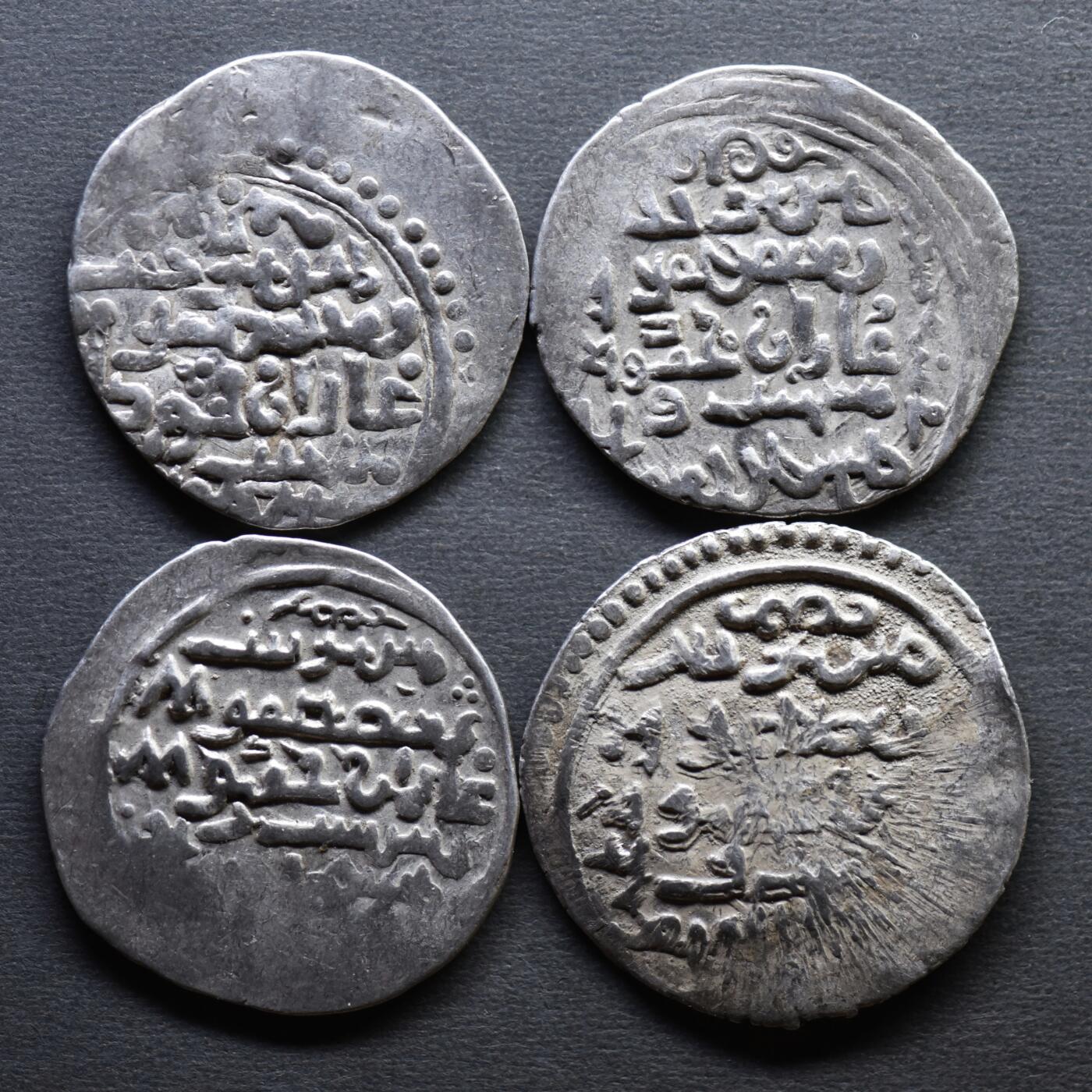 【良泉】4月16日【西方古代打制币】拍卖108件 公元1295-1304年【蒙古】伊尔汗国，合赞汗“三体文”银币三第尔汗版4枚，总重8.69克