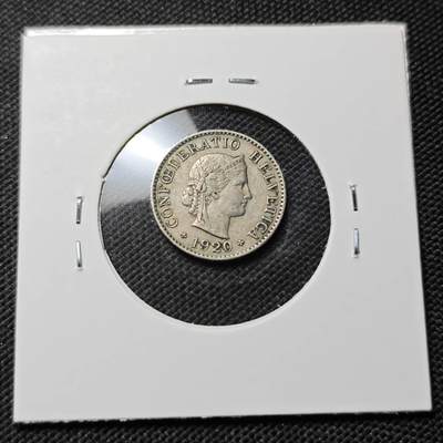 KK钱币收藏小铺  第415期 2月预留时间 周末发货 1920瑞士5分 