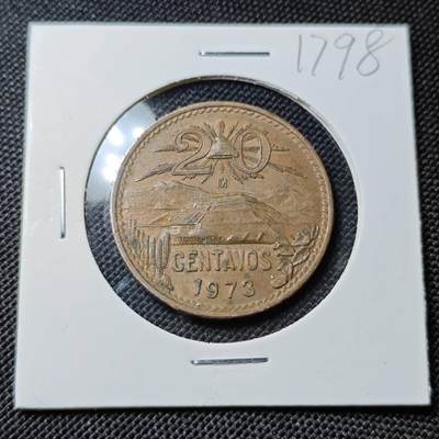 KK钱币收藏小铺  第417期 2月预留时间 周末发货 1973墨西哥20分 