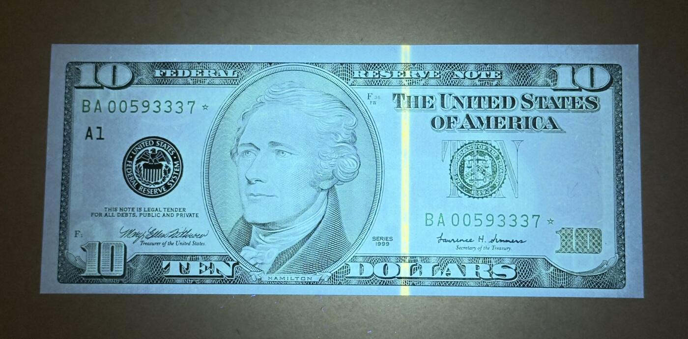 【礼羽收藏】🌏世界钱币拍卖第131期 99年首发黑白大头10美元补号豹子身全新UNC品相