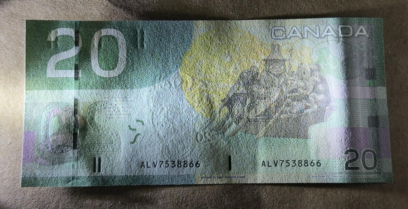 【礼羽收藏】🌏世界钱币拍卖第131期 加拿大旅版20元双尾（注意：背面下方是2004年初版
