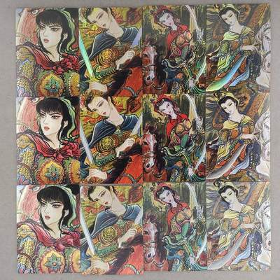 龙虎卡牌-八一场（满200元包邮，无佣金，每周六结拍，欢迎送拍） -  12张 (普卡+彩闪+粗闪) 昆仑万象 权迎东手绘第二弹 - 扈三娘 三工艺