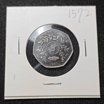 KK钱币收藏小铺  第415期 2月预留时间 周末发货 1987乌干达5先令