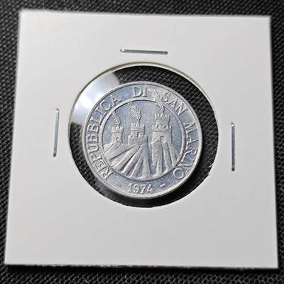 KK钱币收藏小铺  第417期 2月预留时间 周末发货 1974圣马力诺10里拉 