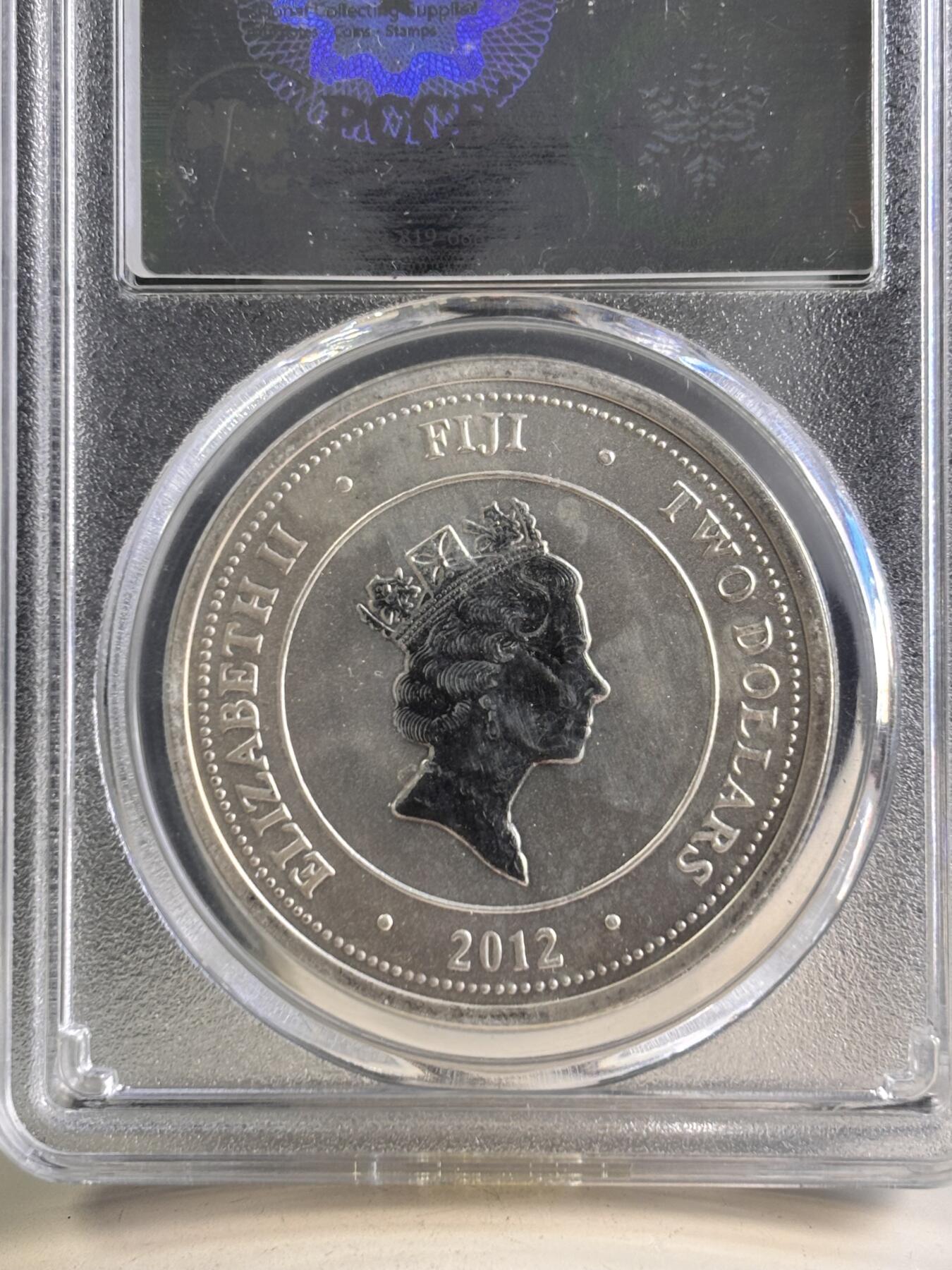 第195期拍卖 斐济2012年海龟1盎司纪念银币评级-MS68，999银，