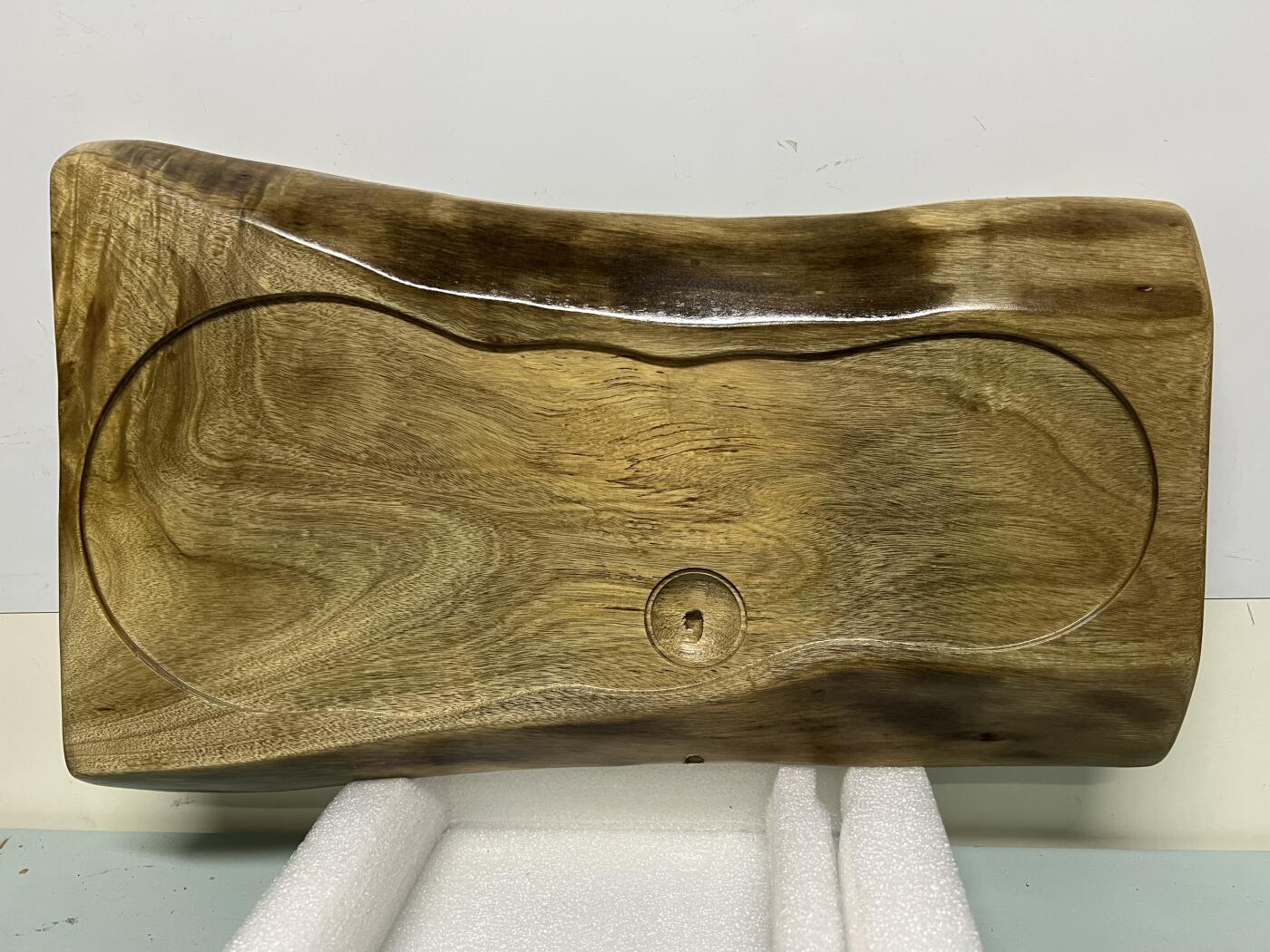 零元拍：NO5-5金丝楠茶盘 金光闪闪。尺寸约：29/22.5/3CM。