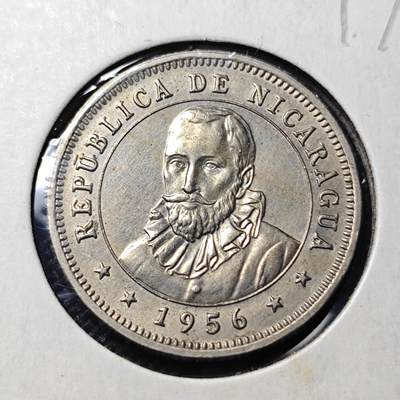 KK钱币收藏小铺  第417期 2月预留时间 周末发货 1956尼加拉瓜25分 