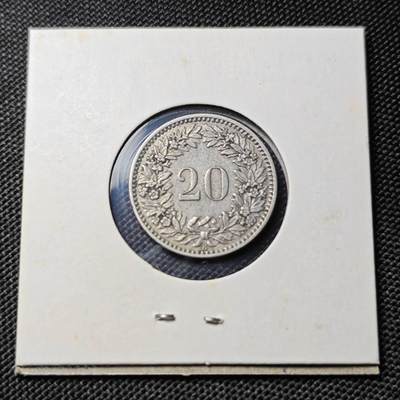 KK钱币收藏小铺  第417期 2月预留时间 周末发货 1920瑞士20分 早年份