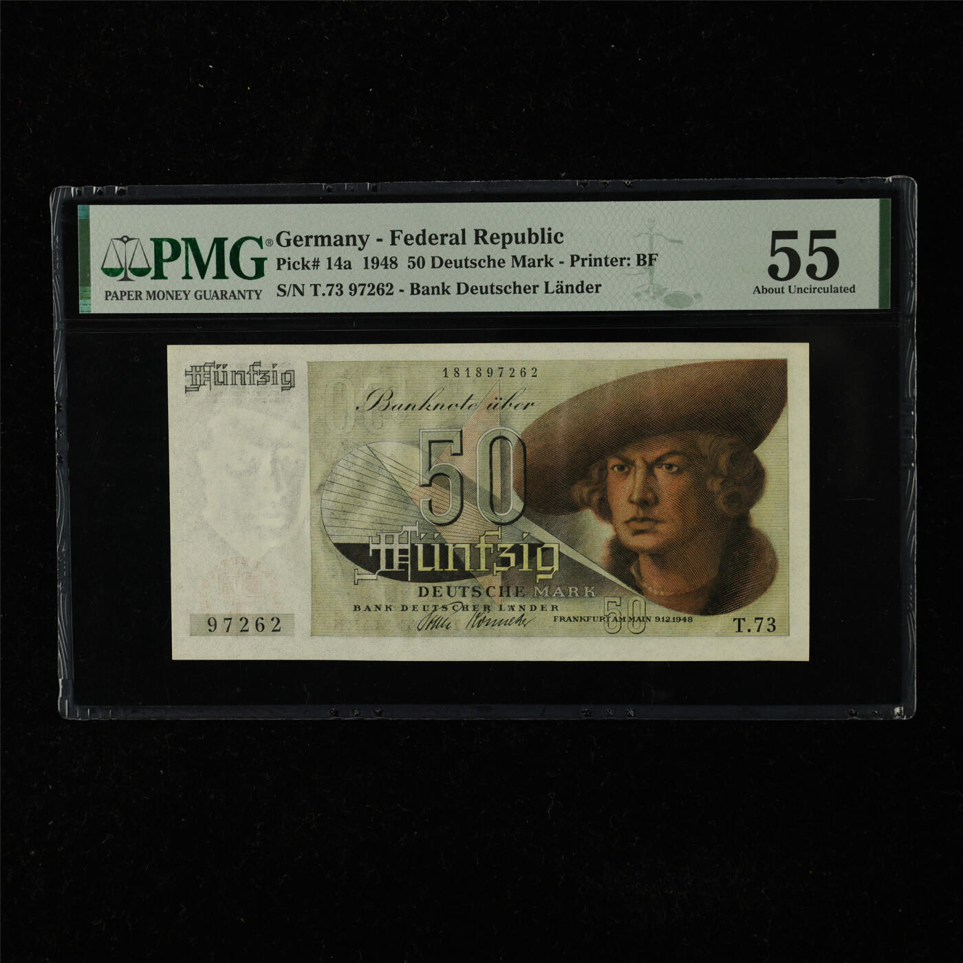 【亘邦集藏】第225期拍卖 1948年 德国50马克 PMG 55 T.73 97262