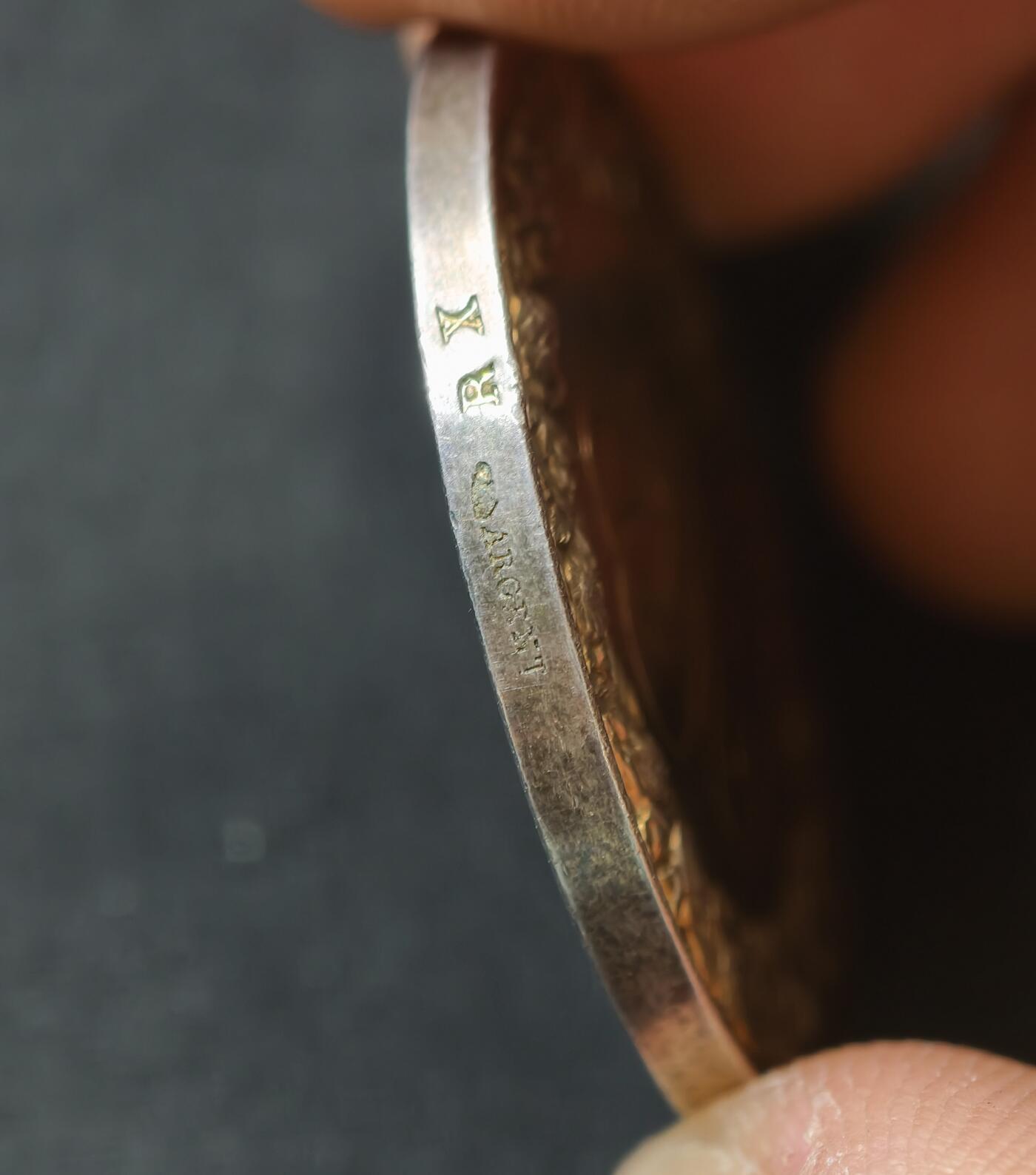 甄臻铺-世界币章拍卖（第58期），送拍享返佣金等优惠多多 19世纪法国婚姻与爱情纪念银章 ，32mm，16.1g，丰饶角银标，手刻花押，五彩包浆 ，细节完美。