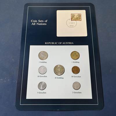 【全场包邮】纯粹捡漏拍517场 - 【富兰克林·世界各国硬币系列邮币卡】奥地利共和国