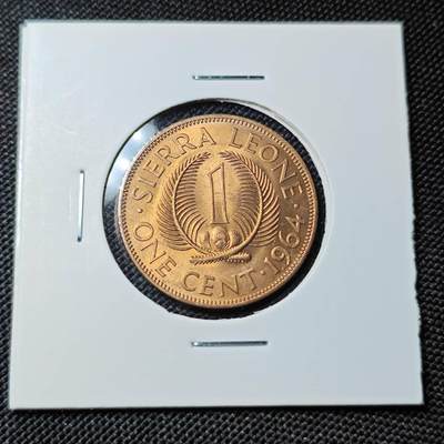 KK钱币收藏小铺  第417期 2月预留时间 周末发货 1964塞拉利昂1分好品铜币