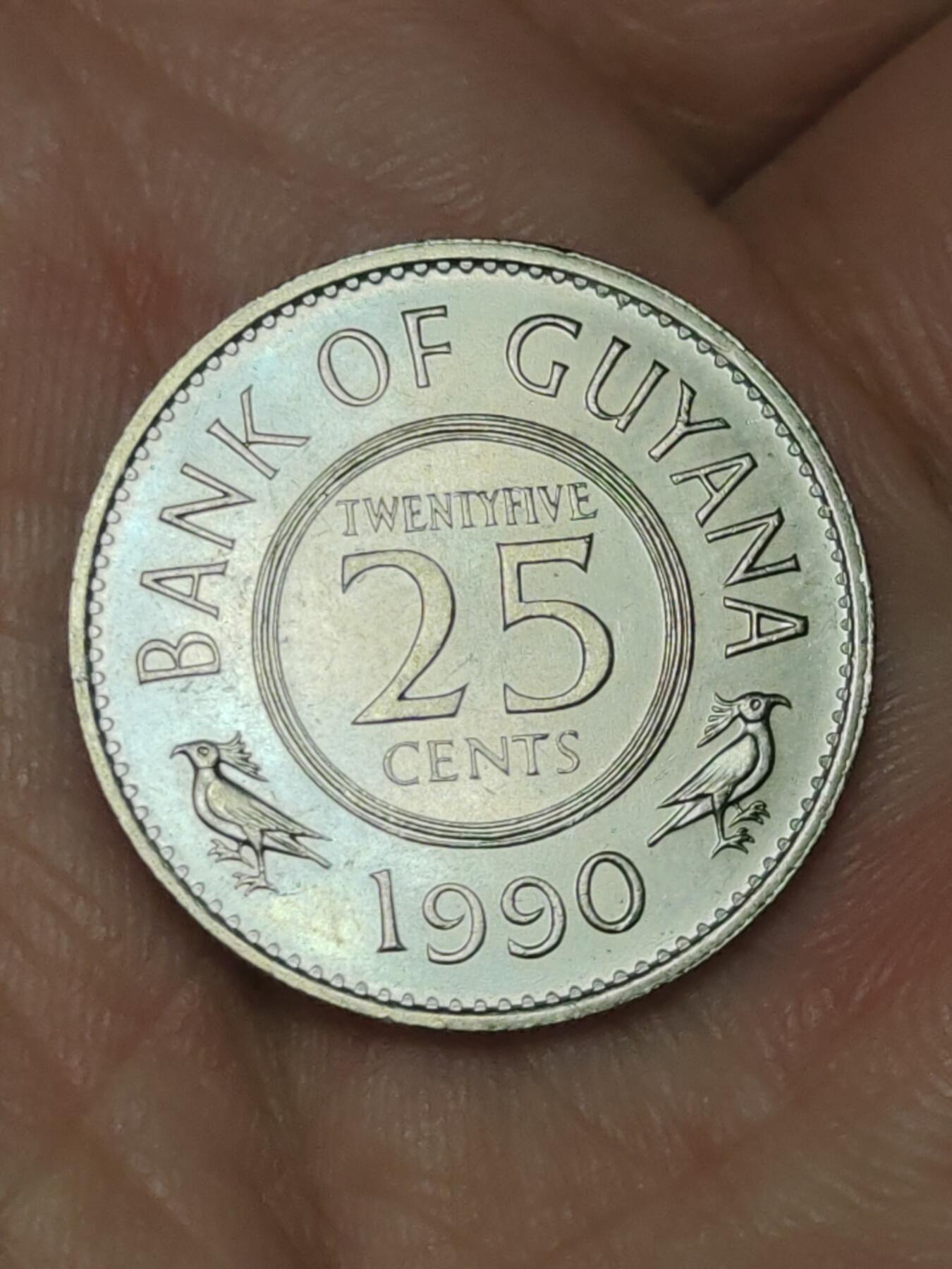 2026年第三十九场(总第二百零八场）外国好品散币场(免佣金) 原光好品–圭亚那🇬🇾1990年25分(独立后第一套)